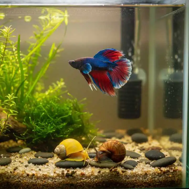 Tank Setup for Betta Fish and Mystery Snails